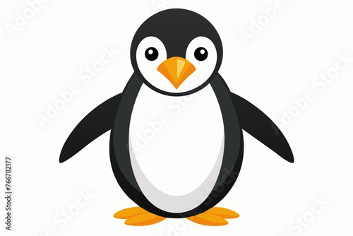 color-vector-of-penguin-white-background. © mk graphics