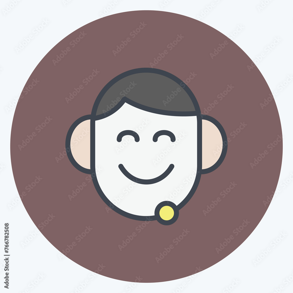 Obraz premium Icon Support. suitable for Feedback symbol. Color Mate Style. simple design editable. design template vector. simple symbol illustration