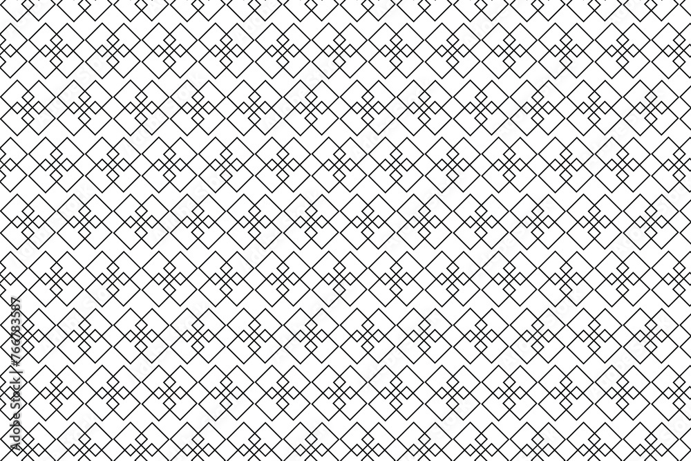 Seamless pattern. Background. Black diamonds on a white background. Flyer background design, advertising background, fabric, clothing, texture, textile pattern.