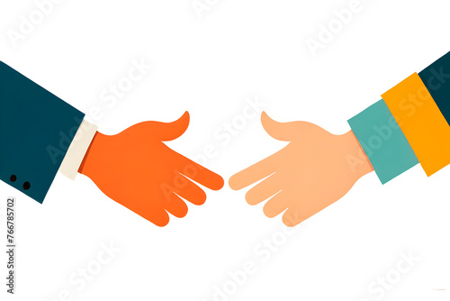 Handshake illustration of successful cooperation between business people