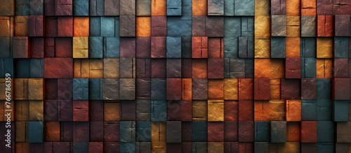 Capturing a detailed view of a wall constructed with individual wooden blocks
