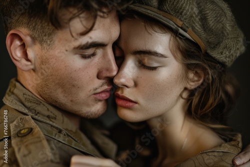 Enduring love: tender moments and unwavering devotion in the embrace of a soldier's heart