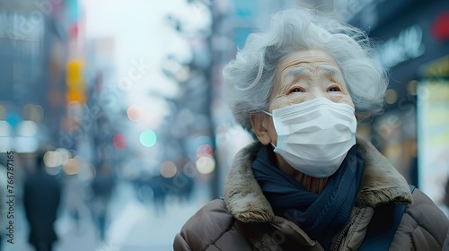 old asian woman with surgic...