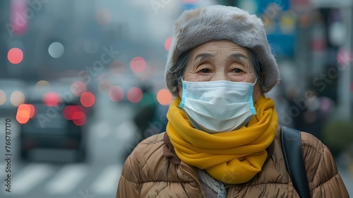 old asian woman with surgic...