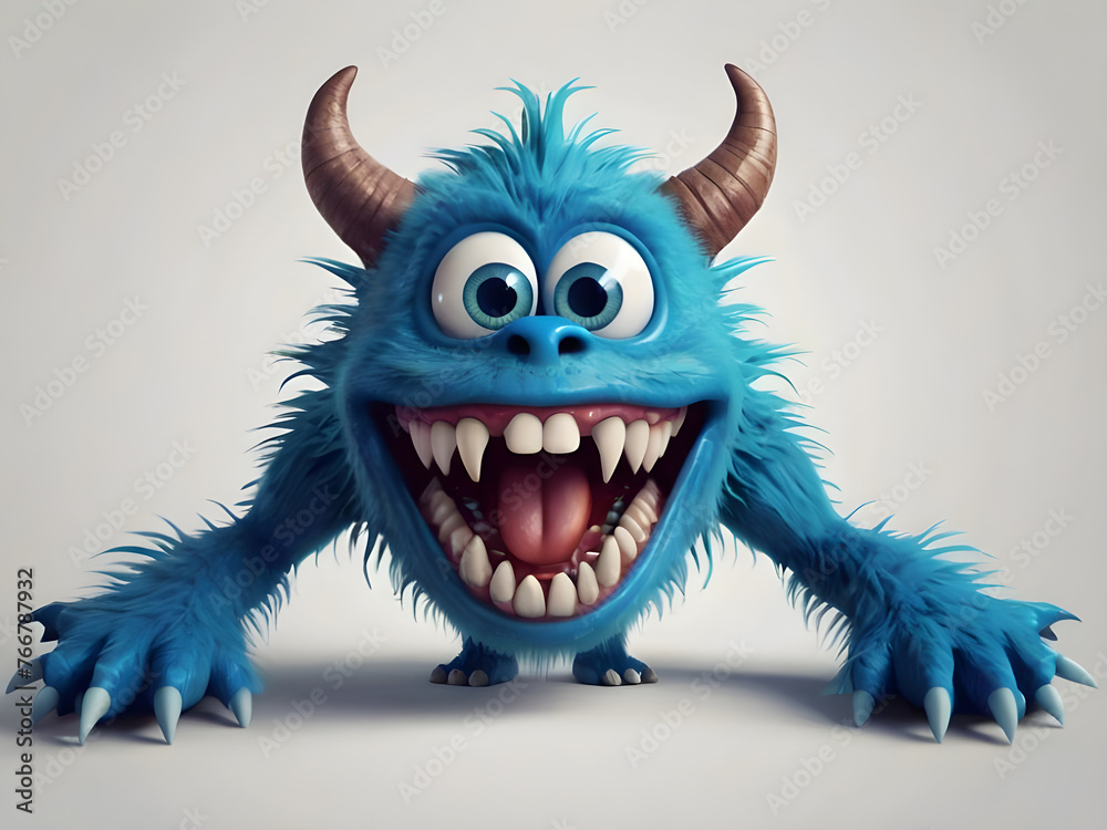 Monster cartoon vector on a white background Monster cartoon vector on a white background