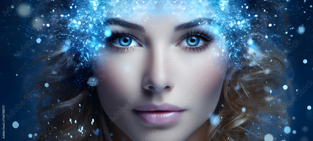 portrait of a women face made up of random numbers, ai generative portrait of a women face made up of random numbers, ai generative