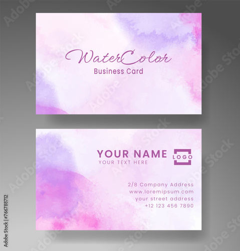 Beautiful business card template with watercolor