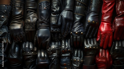 female hands in leather gloves