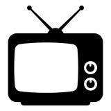 Tv icon. Television symbol isolated on white
