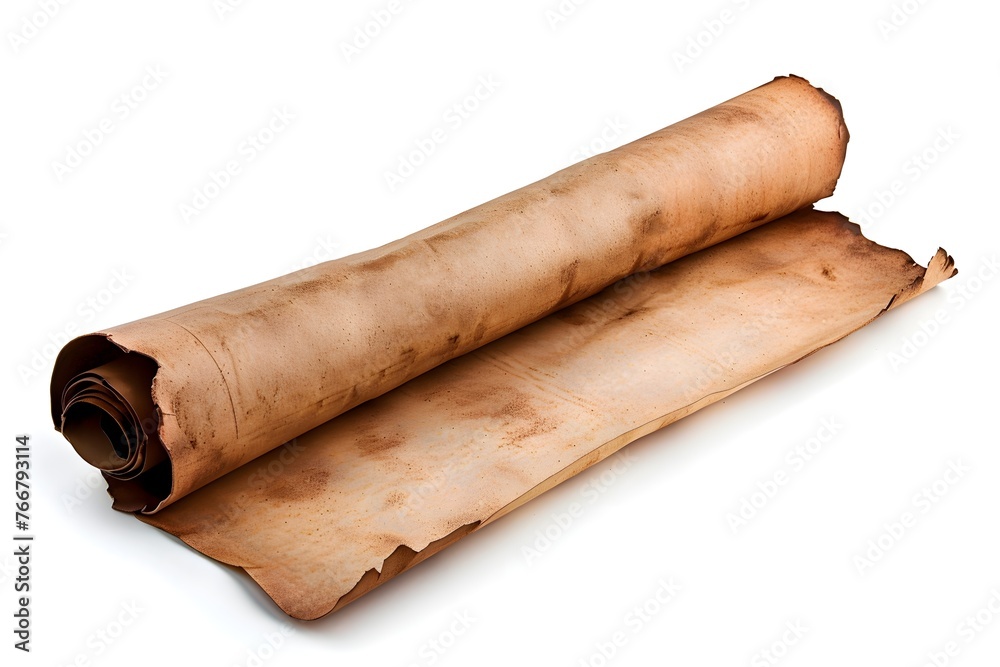 A realistic old parchment paper scroll A realistic old parchment paper scroll