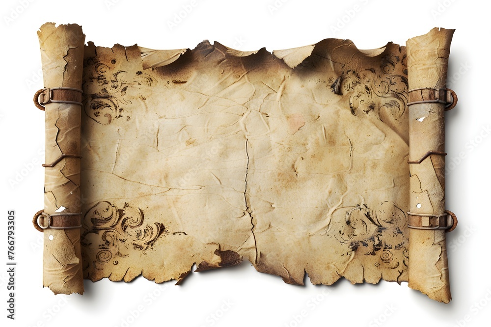 An old parchment paper scroll