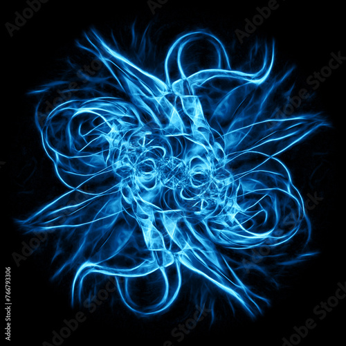 square format shades of blue creative glowing design isolated on black