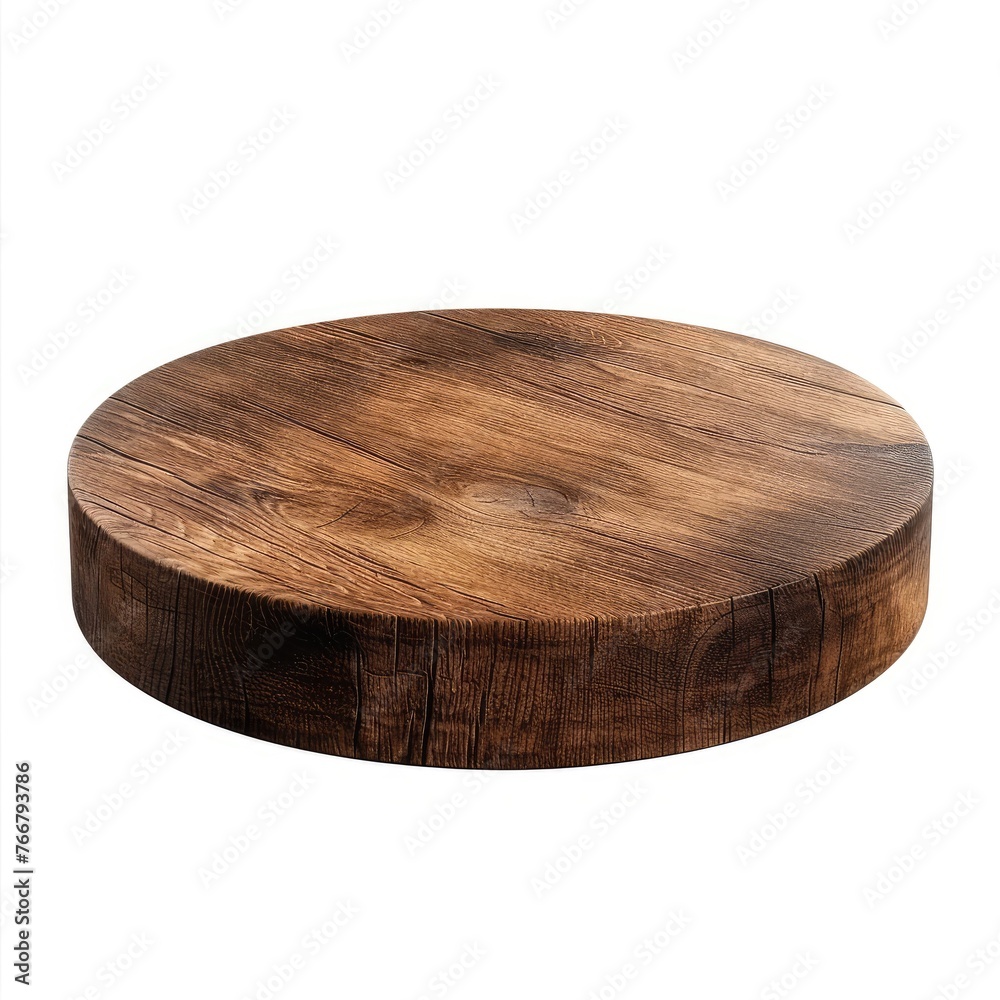 Round wooden podium isolated on white background Round wooden podium isolated on white background