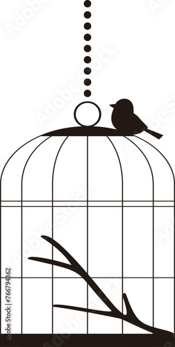 シンプルな鳥籠のイラスト素材