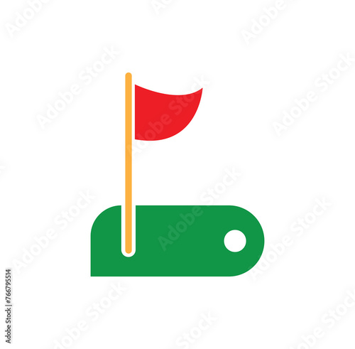 mini golf icon on white background	