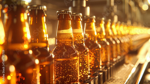 Beer Bottles on Conveyor Belt