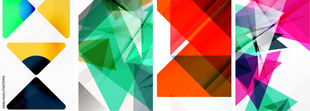 Set of abstract random triangle composition backgrounds. Vector illustration for for wallpaper, business card, cover, poster, banner, brochure, header, website Set of abstract random triangle composition backgrounds. Vector illustration for for wallpaper, business card, cover, poster, banner, brochure, header, website