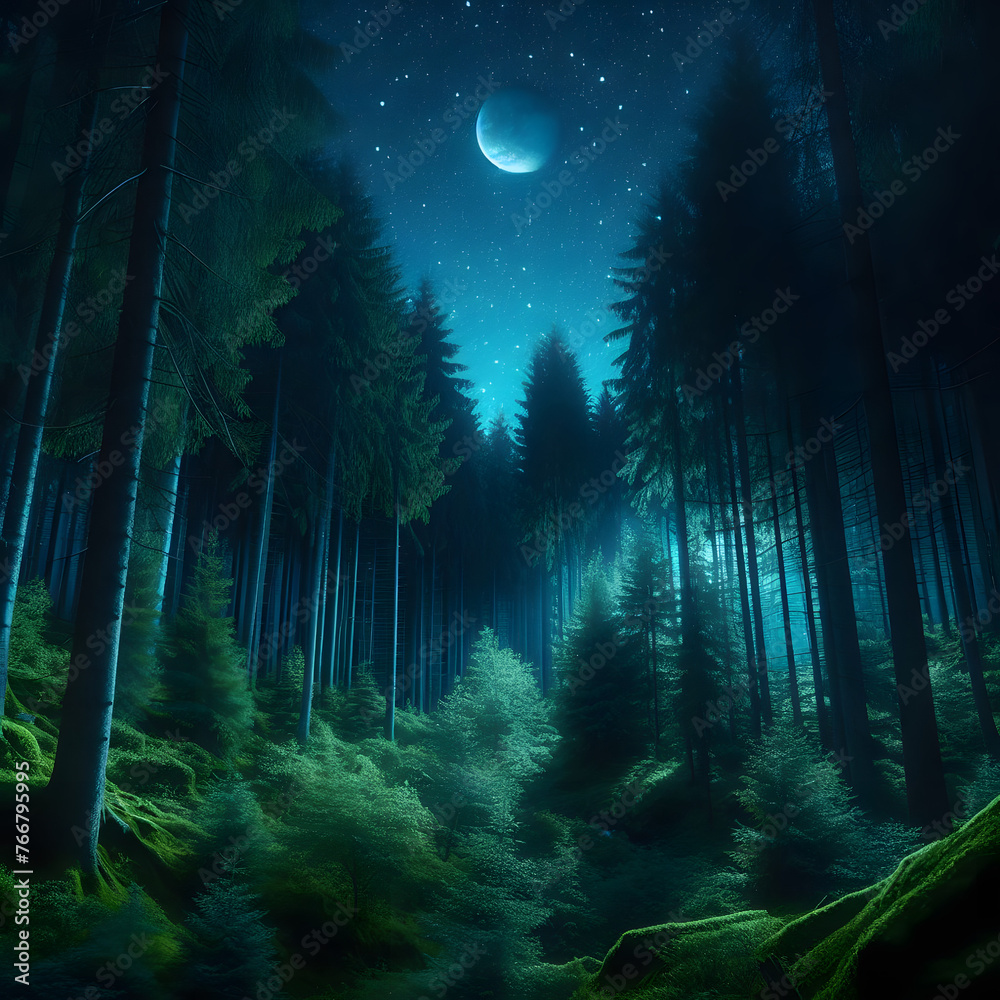 forest in night forest