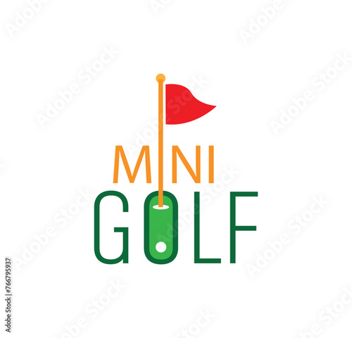 mini golf icon on white background	