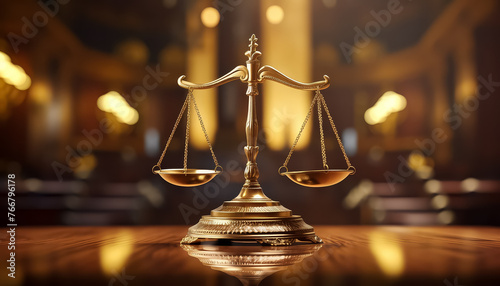 Golden scales in the courtroom