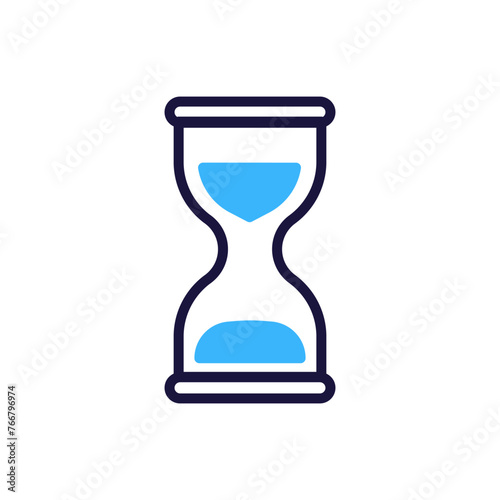 Hourglass icon, vector illustration symbol for time passage, deadlines, and ephemeral nature concept
