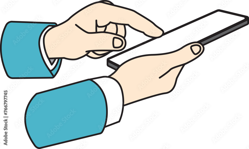 Close-up illustration of a hand tapping a smartphone Close-up illustration of a hand tapping a smartphone