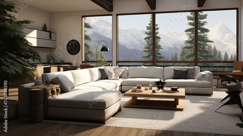 Interior composition of modern sophisticated living room  © john258