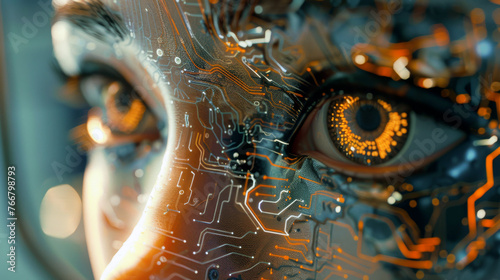 Cybernetic Eye in Futuristic Interface ai