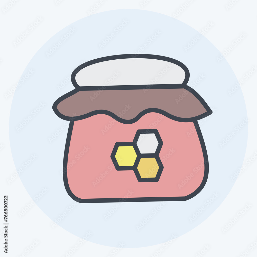 Icon Jar of Honey. suitable for Bee Farm. Color Mate Style. simple design editable. design template vector. simple illustration Icon Jar of Honey. suitable for Bee Farm. Color Mate Style. simple design editable. design template vector. simple illustration