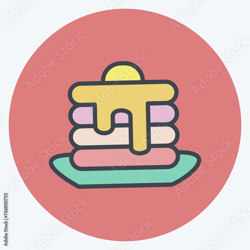 Icon Pancake. suitable for Bee Farm. Color Mate Style. simple design editable. design template vector. simple illustration