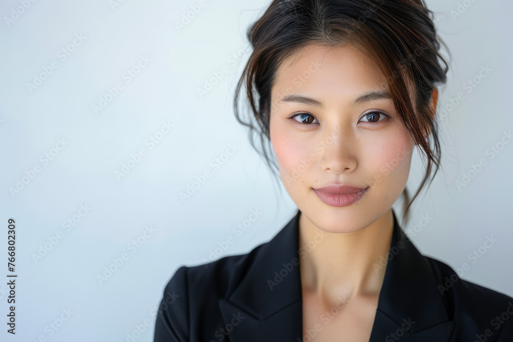 Corporate Asian businesswoman portrait isolate from a copyspace background for text Corporate Asian businesswoman portrait isolate from a copyspace background for text