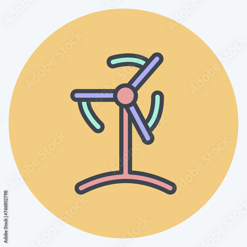 Icon Wind Turbine. suitable for education symbol. color mate style. simple design editable. design template vector. simple illustration