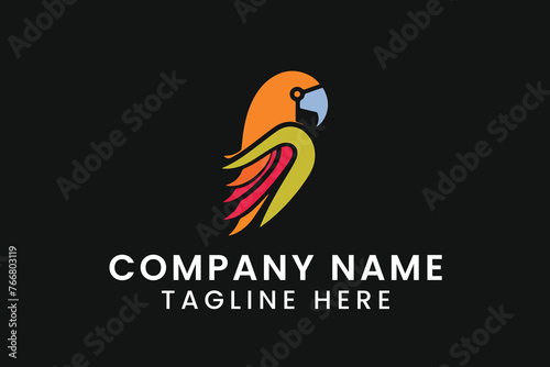 parrot logo design tshirt vector graphic art