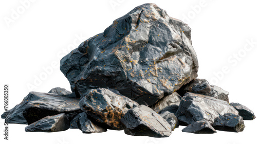 group of stones on transparent background
