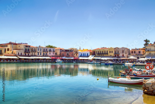 The port city of Rethymno on the island of Crete (Greece)
