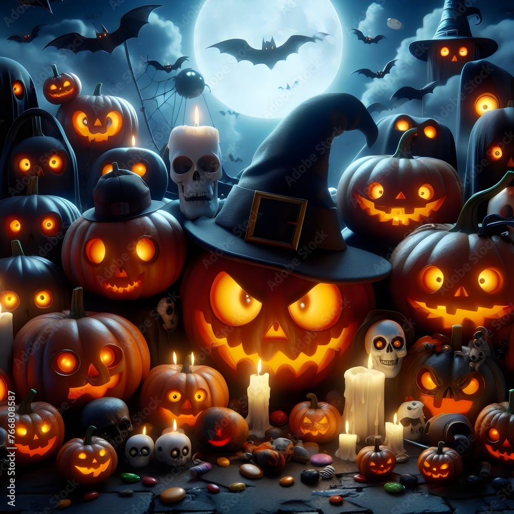 halloween background with pumpkin Ai generated halloween background with pumpkin Ai generated
