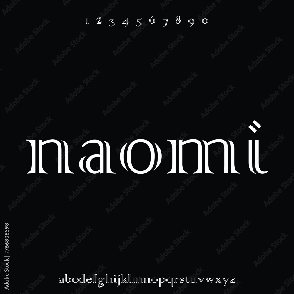 Obraz premium futuristic thin lines font vector