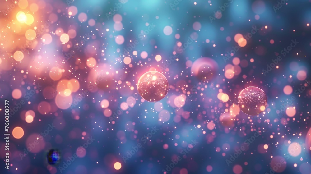 Glowing orbs in a bokeh pattern Glowing orbs in a bokeh pattern