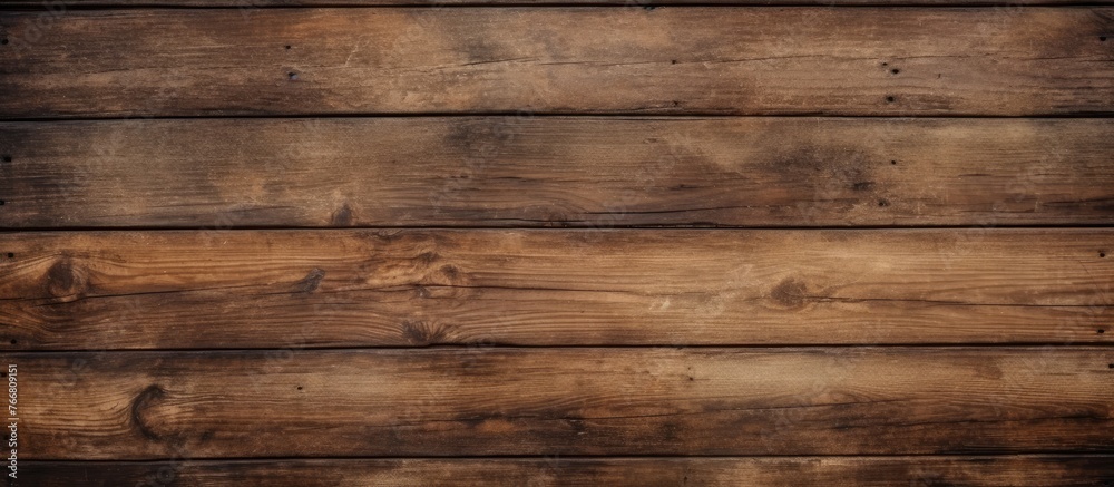 Detailed view of a wooden wall showing a rich brown stain on the surface, adding warmth to the environment Detailed view of a wooden wall showing a rich brown stain on the surface, adding warmth to the environment
