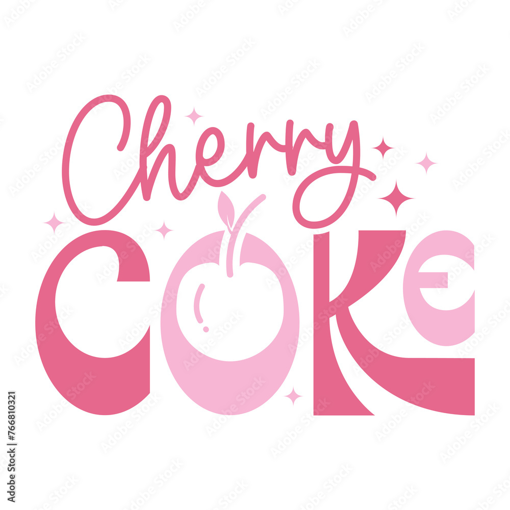 Cherry Coke, Coquette Quote PNG 