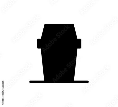 Silhouette Vector bathroom icons. Editable Stroke. Shower, bath, toilet, bidet, mirror, water tap. Laundry and garbage basket. Cosmetics shampoo comb cream. Toilet paper napkins
