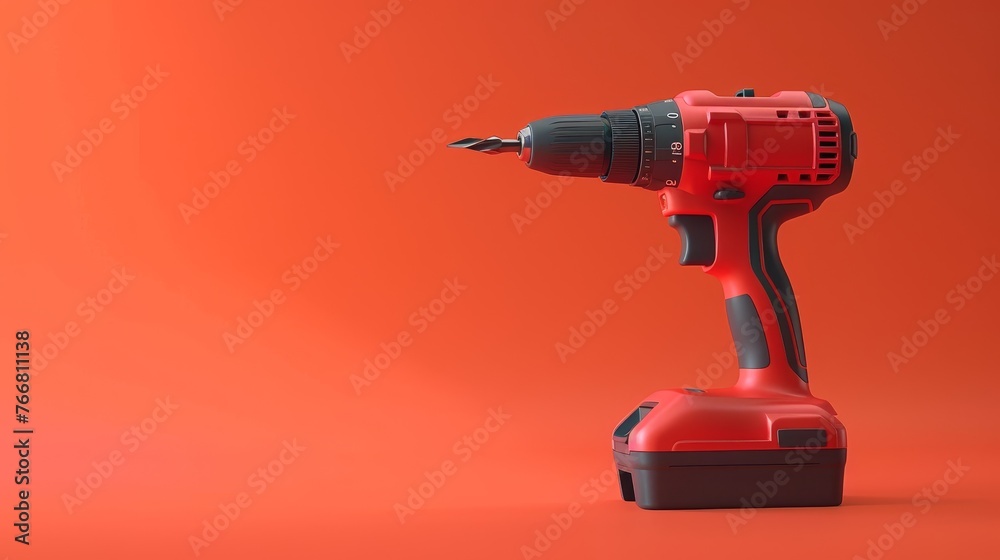 Drill on the orange background Drill on the orange background