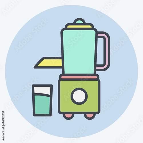 Icon Juicer. suitable for Kitchen Appliances symbol. color mate style. simple design editable. design template vector. simple illustration