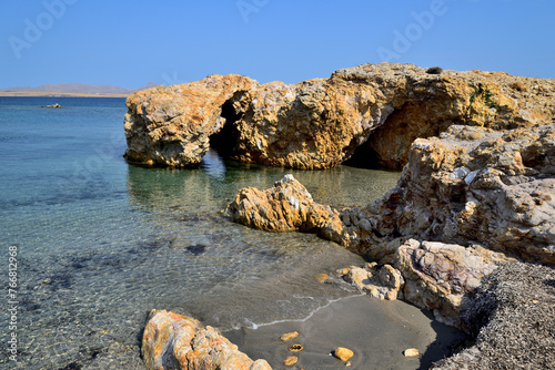 rocky coast, high cliff - Fanaraki area, near Moudros, Lemnos, Aegean Sea, Greece photo