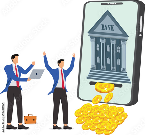 Investment Banking Financial Services, Savings and Wealth Management, Wealth Management and Lending. Isometric traders are investing in banking and making a good profit
