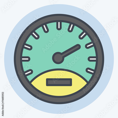 Icon Speedometer. suitable for education symbol. color mate style. simple design editable. design template vector. simple illustration