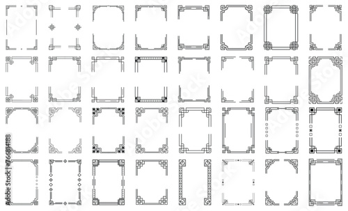 Decorative frames and borders Retro Frame set backgrounds vintage design elements vector design