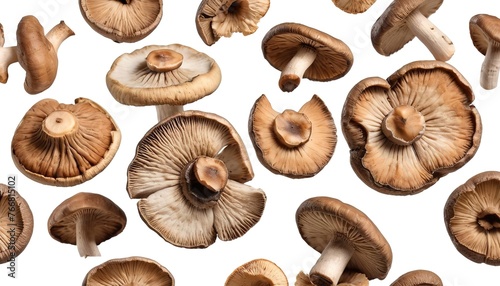 dry shiitake mushrooms isolated on white background photo
