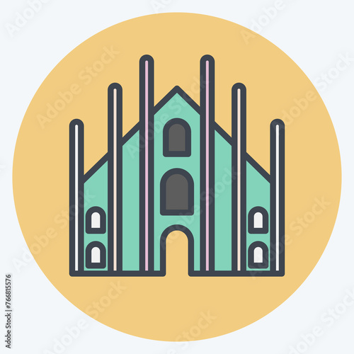 Icon Milan. suitable for education symbol. color mate style. simple design editable. design template vector. simple illustration