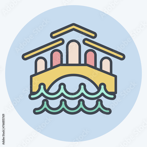 Icon Venice. suitable for education symbol. color mate style. simple design editable. design template vector. simple illustration